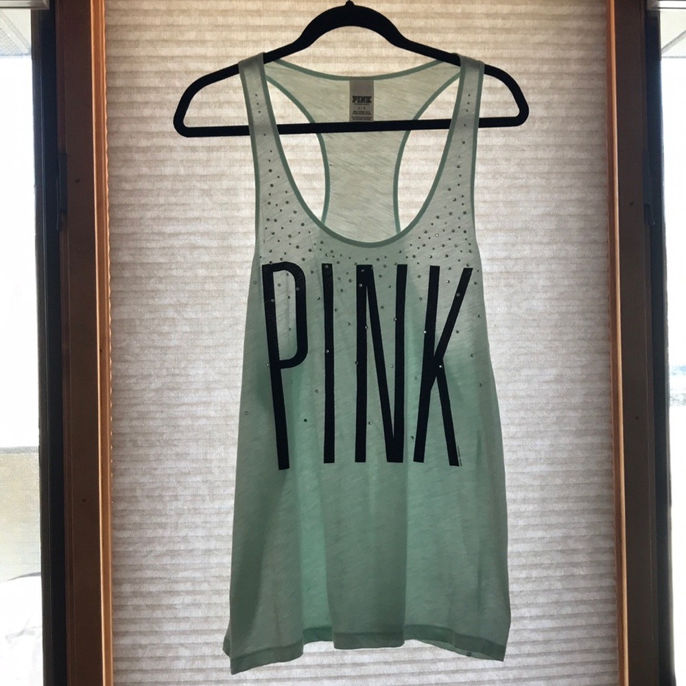 Pink VS mint with studs racer back size L NWOT